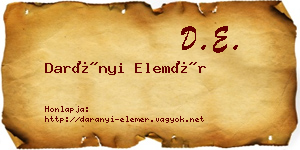 Darányi Elemér névjegykártya